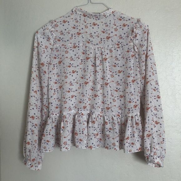 Harper Wren Floral Crop Blouse Size Medium - Picture 2 of 12